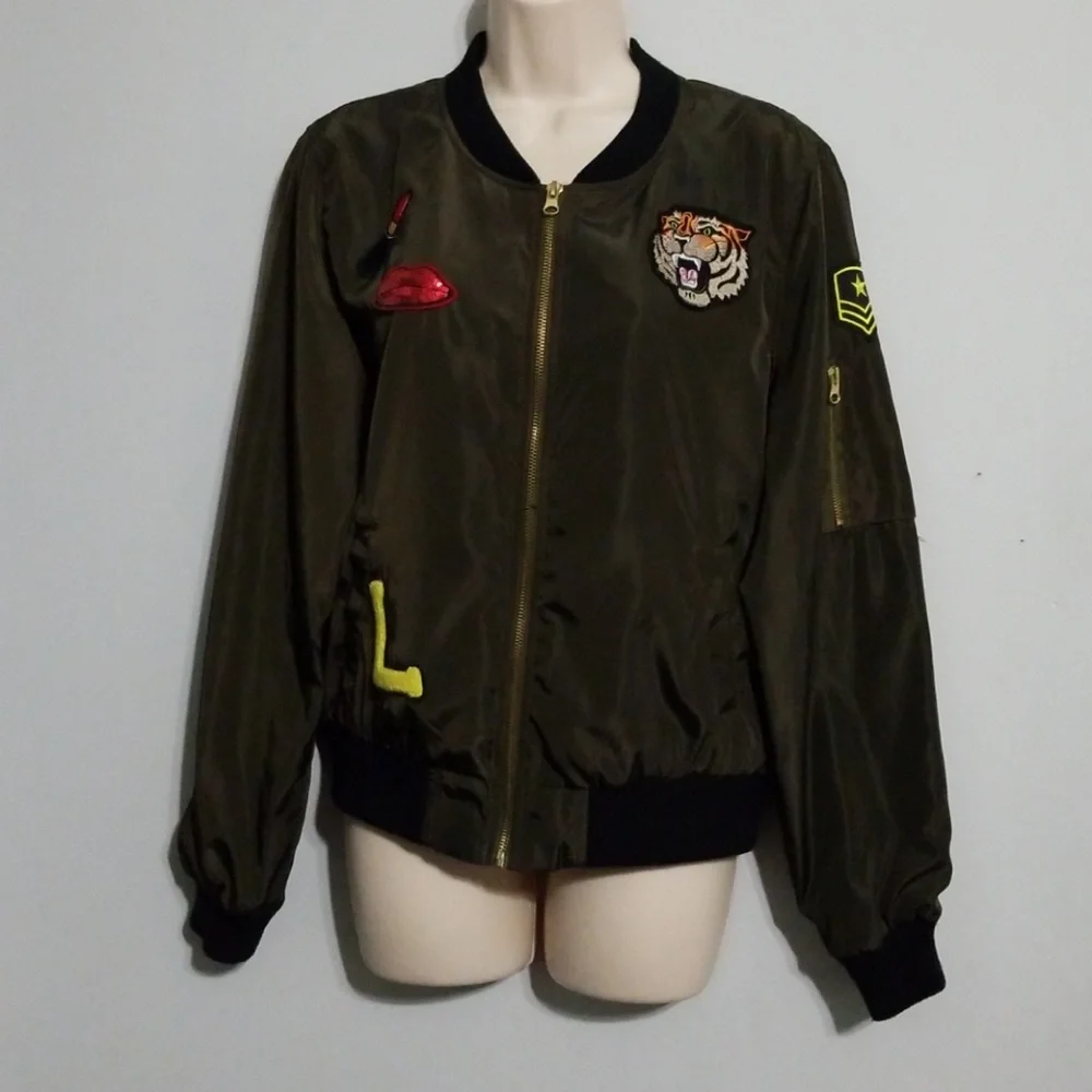 Love tree women's military style bomber jacket